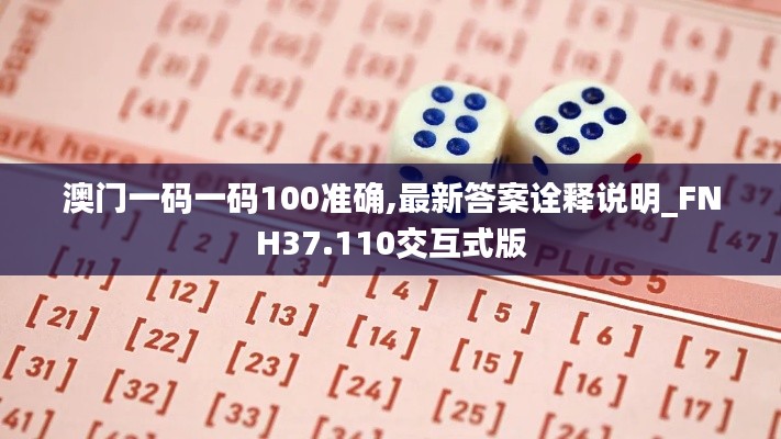 澳门一码一码100准确,最新答案诠释说明_FNH37.110交互式版