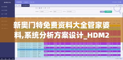 新奥门特免费资料大全管家婆料,系统分析方案设计_HDM29.831智慧共享版