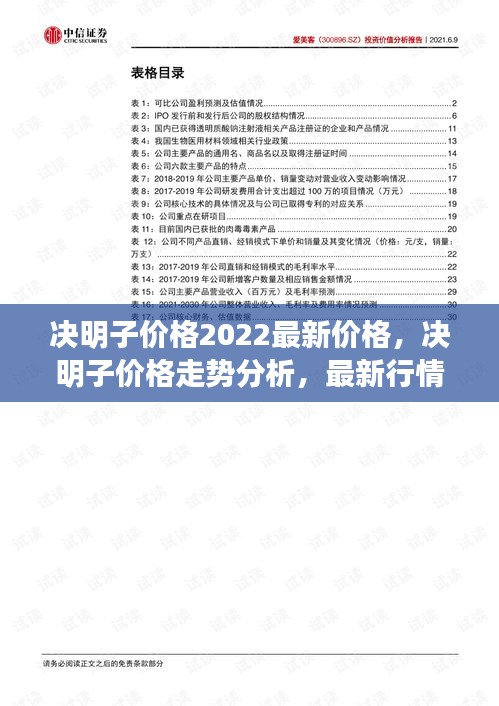 决明子最新价格行情报告及走势分析（2022年）