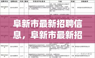 阜新市最新招聘信息概览，职业机遇与发展前景探索