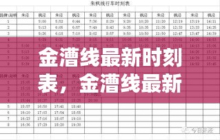 金漕线最新时刻表全面更新，便捷出行指南