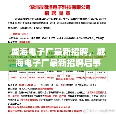 威海电子厂最新招聘启事，探寻职业发展的理想选择之地