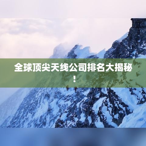 全球顶尖天线公司排名大揭秘！