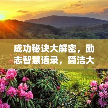成功秘诀大解密，励志智慧语录，简洁大气的箴言指引人生路