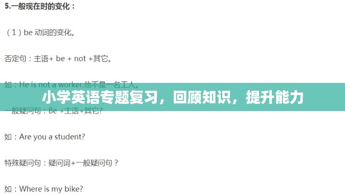 小学英语专题复习，回顾知识，提升能力