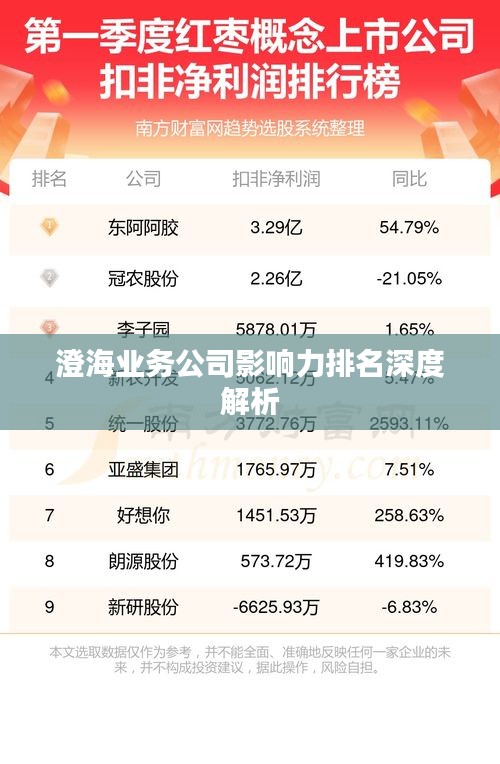 澄海业务公司影响力排名深度解析