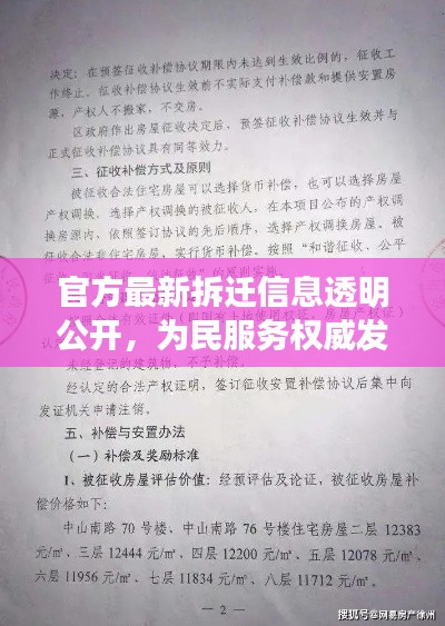 官方最新拆迁信息透明公开，为民服务权威发布