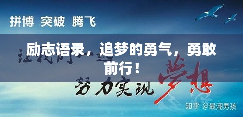励志语录，追梦的勇气，勇敢前行！