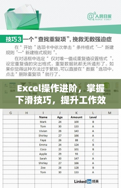 Excel操作进阶，掌握下滑技巧，提升工作效率！