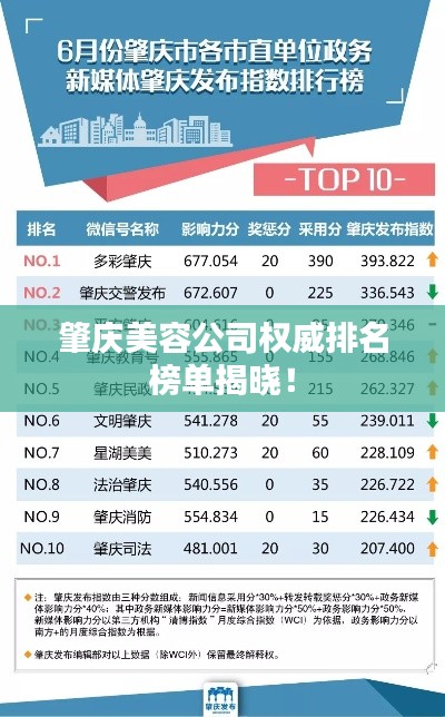 肇庆美容公司权威排名榜单揭晓！