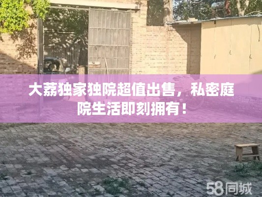 大荔独家独院超值出售，私密庭院生活即刻拥有！