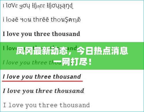 凤冈最新动态，今日热点消息一网打尽！