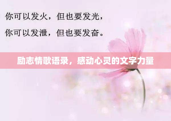 励志情歌语录，感动心灵的文字力量