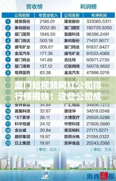 厦门短视频网红公司排行榜揭晓！这些公司成为行业佼佼者