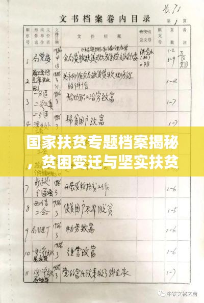 国家扶贫专题档案揭秘，贫困变迁与坚实扶贫足迹记录