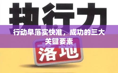 行动早落实快准，成功的三大关键要素