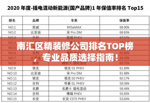 南汇区精装修公司排名TOP榜，专业品质选择指南！