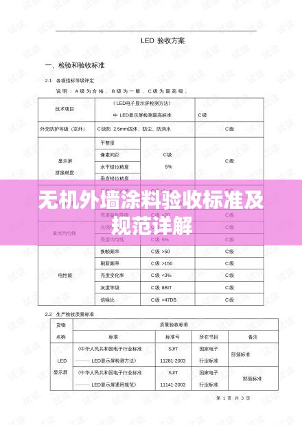 无机外墙涂料验收标准及规范详解